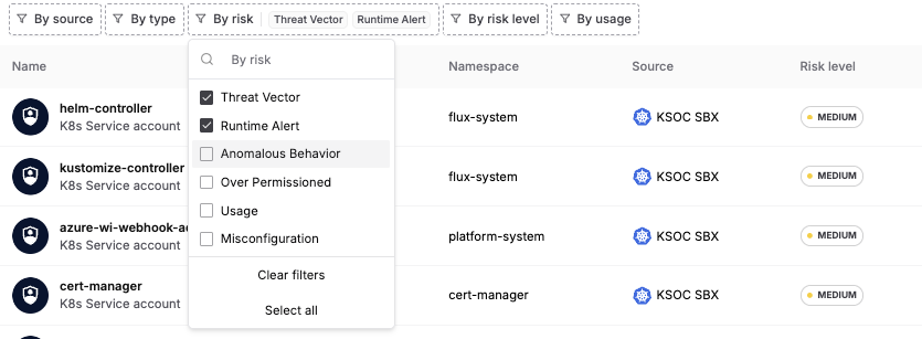 Filter for threat vectors_runtime