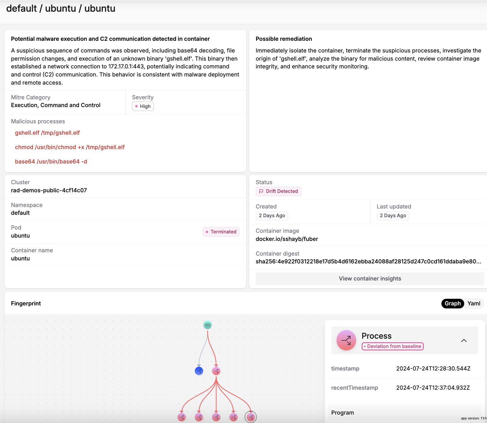 RAD Security reverse shell detection